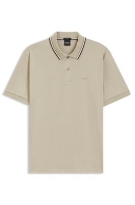 Hugo Boss Slim-fit cotton polo shirt with striped collar - Image 20