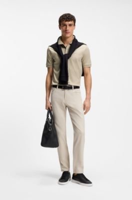 Hugo Boss Slim-fit cotton polo shirt with striped collar - Image 18