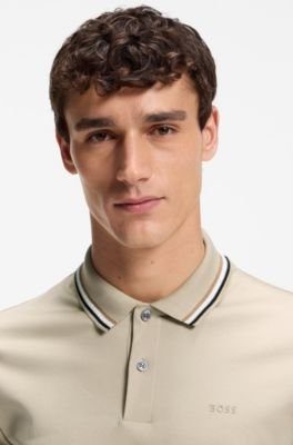 Hugo Boss Slim-fit cotton polo shirt with striped collar - Image 17