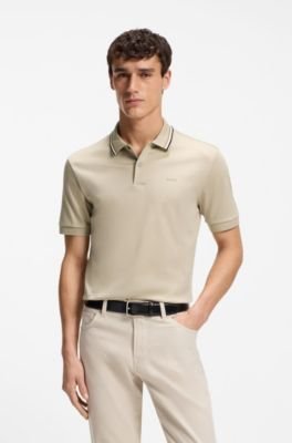 Hugo Boss Slim-fit cotton polo shirt with striped collar - Image 16