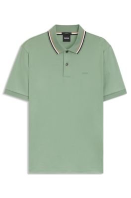 Hugo Boss Slim-fit cotton polo shirt with striped collar - Image 25