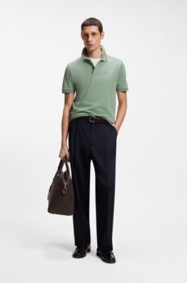 Hugo Boss Slim-fit cotton polo shirt with striped collar - Image 23