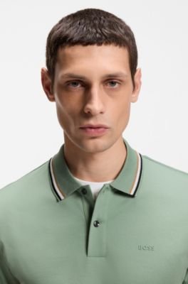 Hugo Boss Slim-fit cotton polo shirt with striped collar - Image 22