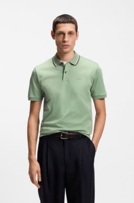 Hugo Boss Slim-fit cotton polo shirt with striped collar - Image 21