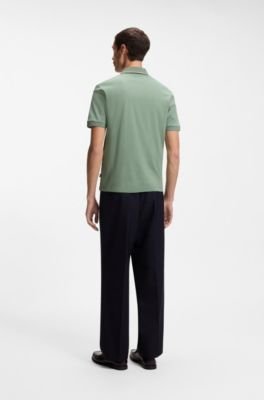Hugo Boss Slim-fit cotton polo shirt with striped collar - Image 24