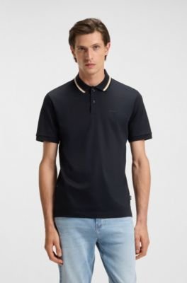 Hugo Boss Slim-fit cotton polo shirt with striped collar - Image 26