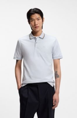 Hugo Boss Slim-fit cotton polo shirt with striped collar - Image 31
