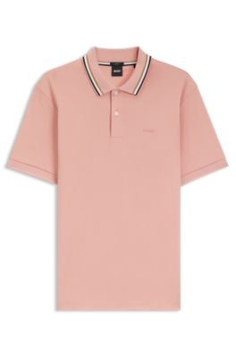 Hugo Boss Slim-fit cotton polo shirt with striped collar - Image 40