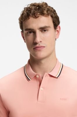 Hugo Boss Slim-fit cotton polo shirt with striped collar - Image 37