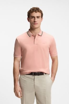 Hugo Boss Slim-fit cotton polo shirt with striped collar - Image 36