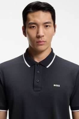 Hugo Boss Cotton-piqué polo shirt with contrast tipping - Image 12