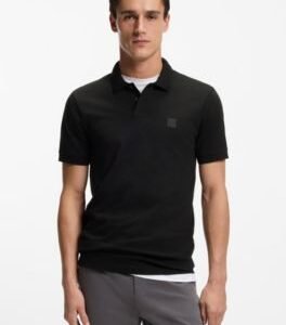 Hugo Boss Stretch-cotton slim-fit polo shirt with logo patch