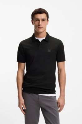 Hugo Boss Stretch-cotton slim-fit polo shirt with logo patch