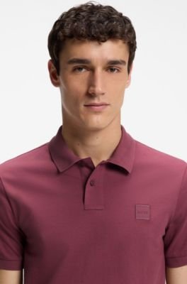 Hugo Boss Stretch-cotton slim-fit polo shirt with logo patch - Image 72