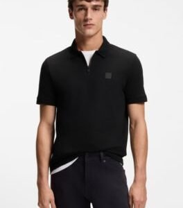 Hugo Boss Stretch-cotton slim-fit polo shirt with logo patch