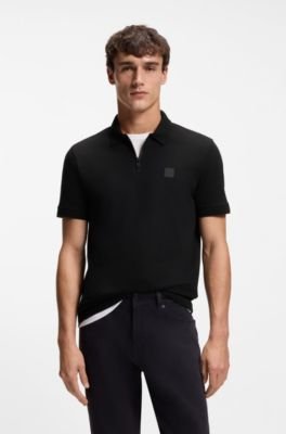 Hugo Boss Stretch-cotton slim-fit polo shirt with logo patch