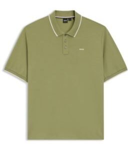Hugo Boss Cotton-piqué polo shirt with contrast logo