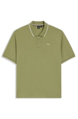 Hugo Boss Cotton-piqué polo shirt with contrast logo