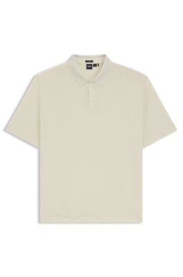 Hugo Boss Monogram-jacquard polo shirt in mercerised cotton