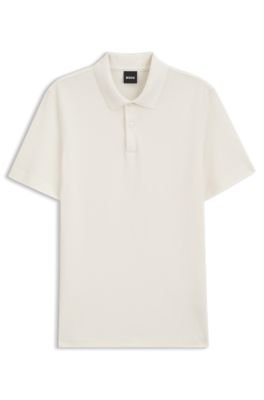 Hugo Boss Cotton-blend polo shirt with bubble-structured jacquard - Image 5
