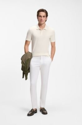 Hugo Boss Cotton-blend polo shirt with bubble-structured jacquard - Image 3