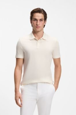 Hugo Boss Cotton-blend polo shirt with bubble-structured jacquard