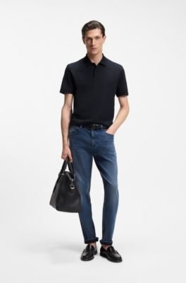 Hugo Boss Cotton-blend polo shirt with bubble-structured jacquard - Image 8
