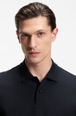 Hugo Boss Cotton-blend polo shirt with bubble-structured jacquard - Image 7