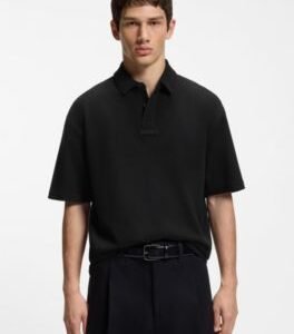 Hugo Boss Waffle-structured polo shirt in cotton
