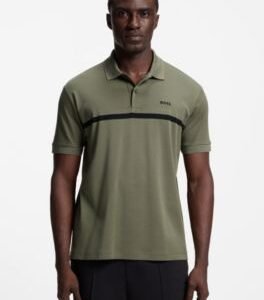 Hugo Boss Paddy polo shirt with engineered stripe