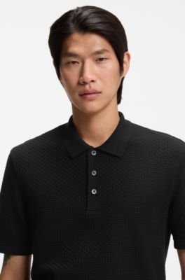 Hugo Boss Basket-weave polo shirt in cotton - Image 2