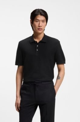 Hugo Boss Basket-weave polo shirt in cotton