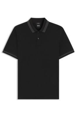 Hugo Boss Contrast-tipping slim-fit polo shirt in mercerised cotton - Image 5