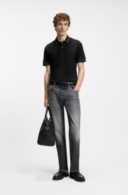 Hugo Boss Contrast-tipping slim-fit polo shirt in mercerised cotton - Image 3