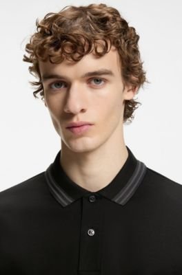 Hugo Boss Contrast-tipping slim-fit polo shirt in mercerised cotton - Image 2