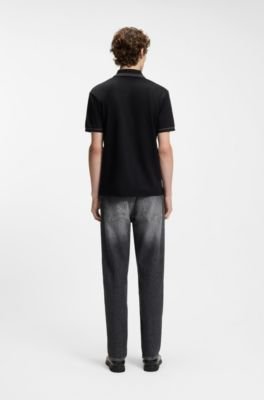 Hugo Boss Contrast-tipping slim-fit polo shirt in mercerised cotton - Image 4