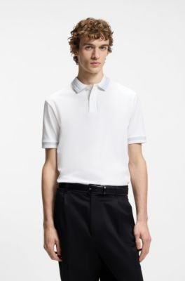 Hugo Boss Contrast-tipping slim-fit polo shirt in mercerised cotton - Image 6