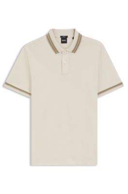 Hugo Boss Contrast-tipping slim-fit polo shirt in mercerised cotton - Image 15