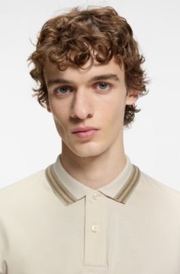 Hugo Boss Contrast-tipping slim-fit polo shirt in mercerised cotton - Image 12