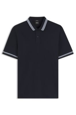 Hugo Boss Contrast-tipping slim-fit polo shirt in mercerised cotton - Image 20