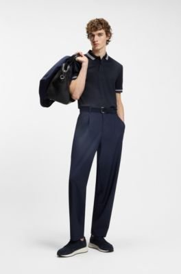 Hugo Boss Contrast-tipping slim-fit polo shirt in mercerised cotton - Image 18