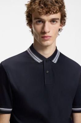 Hugo Boss Contrast-tipping slim-fit polo shirt in mercerised cotton - Image 17