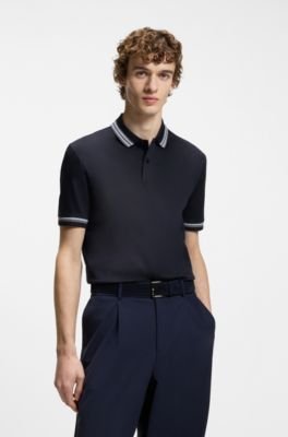Hugo Boss Contrast-tipping slim-fit polo shirt in mercerised cotton - Image 16
