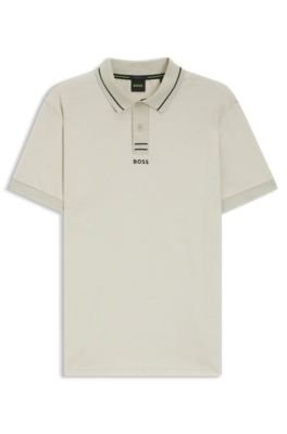 Hugo Boss Centred-logo slim-fit polo shirt in cotton piqué - Image 10