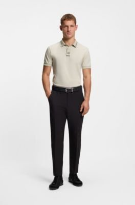 Hugo Boss Centred-logo slim-fit polo shirt in cotton piqué - Image 8