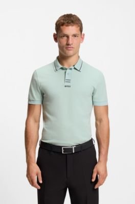 Hugo Boss Centred-logo slim-fit polo shirt in cotton piqué - Image 16