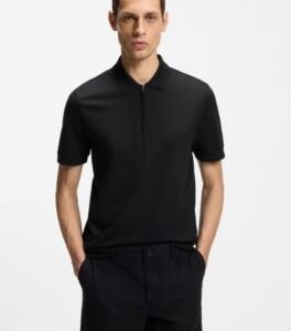 Hugo Boss Zip-placket polo shirt in a cotton blend