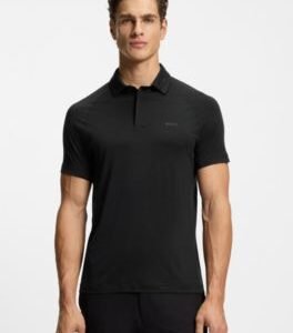 Hugo Boss Slim-fit polo shirt with temperature-regulating performance