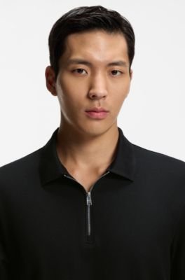 Hugo Boss Cotton-piqué polo shirt with zip neck - Image 2