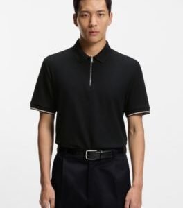 Hugo Boss Cotton-piqué polo shirt with zip neck